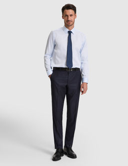A__k Mavi Non _ron Kolay _t_lenebilir Slim Fit Uzun Kollu Basic G_mlek