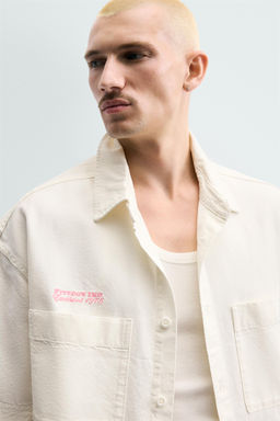 CAMISA RELAXED FIT COMBINADA / Blanco - Zara фото 6