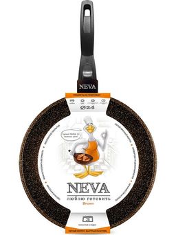 Сковорода Neva Granite Brown, съемная ручка, 24 см - Нева металл посуда фото 2