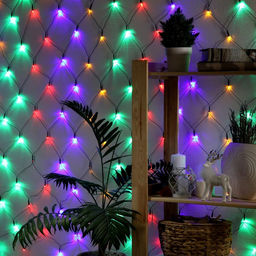 Гирлянда Сеть 2?2 м, IP20, тёмная нить, 224 LED, 8 режимов, 220 В, свечение мульти