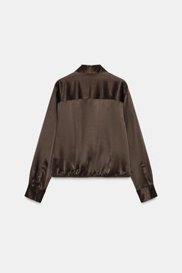 ZW COLLECTION SATIN BLOUSE WITH TIES - Zara фото 8