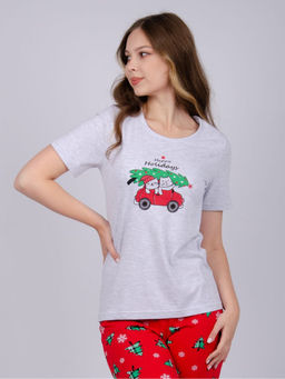 Пижама "Елки 2" брюки, трикотаж