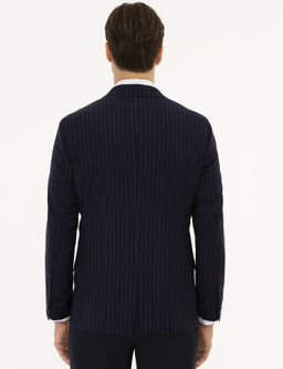 Светло-темно-синий приталенный шерстяной жакет - Cacharel фото 4