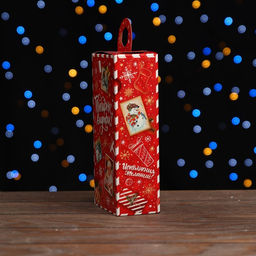 Цена за 10 шт. Коробка подарочная складная Новогодица красный 10 х 6 х 21 см - Simaland фото 4