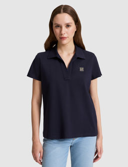 Lacivert Comfort Fit Polo Yaka Ti__rt