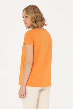 Женская оранжевая базовая футболка - U.s. polo assn фото 5