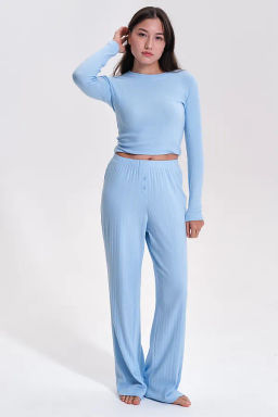 PELICAN, брюки женские, Голубой  фото 2