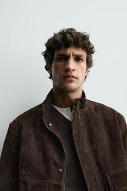 LEATHER SPLIT SUEDE JACKET - Zara фото 6