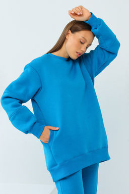 Свитшот Футер 3-х нитка начес  167L17 т.бирюза