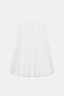 PANTAL?N CULOTTE FRUNCES / Blanco - Zara фото 4