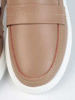 03-ZL-8501 DK. BEIGE/BROWN Полуботинки женские (натуральная кожа) - Фабричный китай фото 10