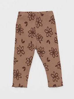 Bebe Yaka Uzun Kollu Desenli K?z Bebek Sweatshirt ve Tayt 2li Tak?m - Waikiki фото 3