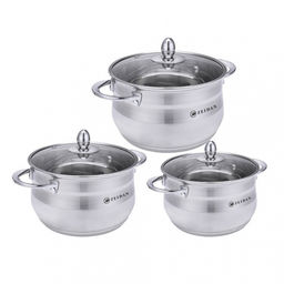 Набор посуды нерж ZEIDAN 6 пр (2,1л, 3,0л, 4,0л) с крыш, арт. Z-50659