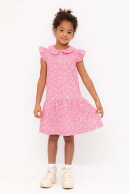 Crockid _ КР 5928-1/неоновый розовый,цветочки к555 платье для дев