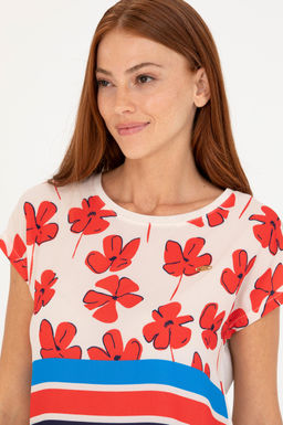 U. S. Polo Assn Женская кремовая футболка с круглым вырезом - U.s. polo assn фото 3