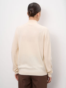 Кардиган из кашемира женский 08482 кремовый