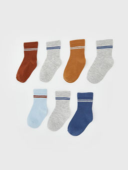 ?izgili Erkek Bebek Soket ?orap 7li