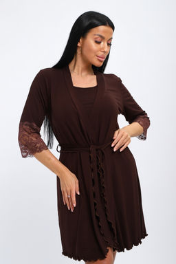 Халат женский из вискозы Адель Нуар шоколад - Амадэль фото 16