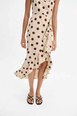 VESTIDO MIDI LUNARES CON LINO / 930 - Zara фото 3