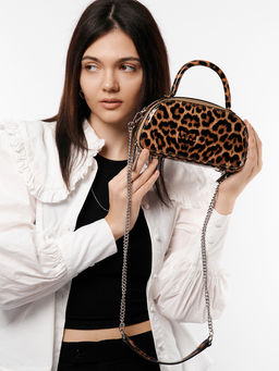 LACCOMA сумка НИM266-леопард натуральная кожа хлопок