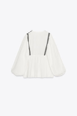 CONTRAST EMBROIDERY JACKET - Zara фото 7