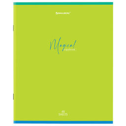 Цена за 2шт. Тетрадь А5 48 л. BRAUBERG скоба, линия, обложка картон, "Magical Colors" (микс в спайке)