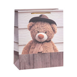 Цена за 12 шт. Пакет подарочный 26x32x12см Мишка / 5302L /уп 12/384/ - ГалеонТрейд фото 5