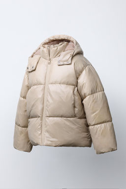 SHINY PUFFER JACKET WITH FAUX FUR LINING - Zara фото 2