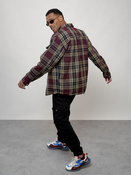 Ветровка рубашка мужская букле бордового цвета 58378Bo - Mtforce фото 8