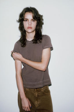 DOUBLE EFFECT SHORT SLEEVE T-SHIRT - Zara фото 6