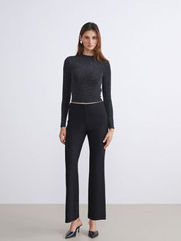 B?y?k Beden Dar Fit ?spanyol Pa?a Kad?n Pantolon