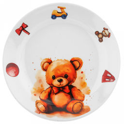 Набор посуды фарфоровый "Мишутка" 3 предмета: тарелка мелкая д175мм гладкий край, салатник д360мм, кружка 210мл, форма "Глория", подарочная упаковка (Россия)