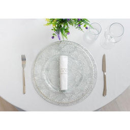 Набор салфеток сервировочных на стол Доляна Веер, d=38 см, 4 шт, цвет серебряный фото 17