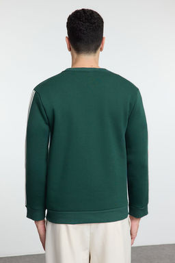 Zumrut Yesili Regular/Normal Kesim Seritli Ici Polarl? Sweatshirt TMNAW25SW00163 - Trendyolmilla фото 5