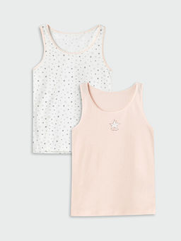 Bisiklet Yaka Bask?l? K?z ?ocuk Atlet 2li