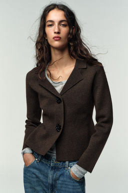 KNIT BLAZER WITH RHINESTONE BUTTONS - Zara фото 2