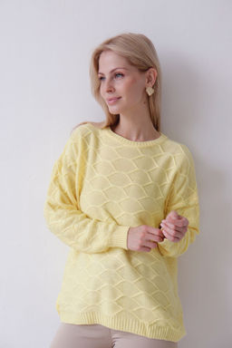 Джемпер удлиненный лимонный с шерстью альпака - Martichelli фото 14