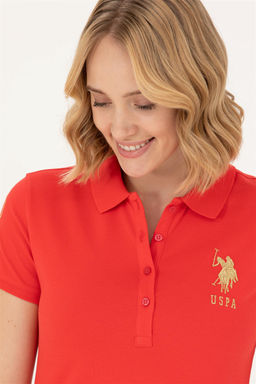 Женское красное трикотажное платье - U.s. polo assn фото 2