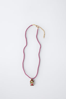 CERAMIC HOUSE CORD NECKLACE - Zara фото 4