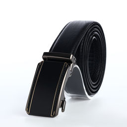 Ремень мужской, 120×3.6 см, пряжка автомат, регулируемая длина, чёрный