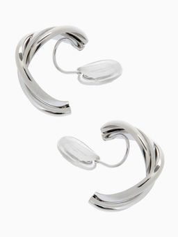 Клипсы для ушей QF Тренд полукруг, цвет серебро