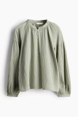 Blusa de muselina con manga globo - H&m фото 6