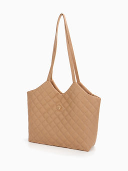 Сумка - шоппер женская на магните, 30×9×29 см, бежевая