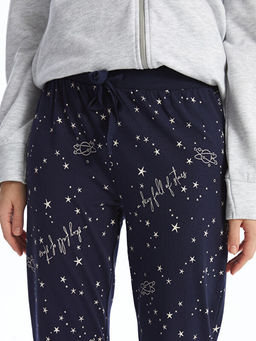 Beli Lastikli Bask?l? Kad?n Pijama Alt