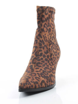 01-H26B-42PC BROWN LEOPARD Ботильоны демисезонные женские (велюр)