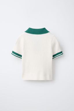 POLO RIB CREMALLERA CONTRASTE / Verde medio - Zara фото 2
