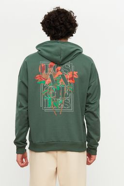 Tas Oversize/Genis Kesim Kapusonlu Cicek Bask?l? Sardonsuz Sweatshirt TMNAW22SW0155 - Trendyolmilla фото 9