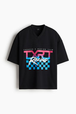 Camiseta de malla con estampado Oversized Fit - H&m фото 2