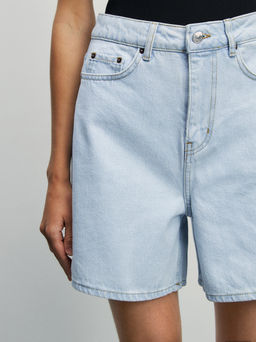 Джинсовые шорты с высокой посадкой / Zarina  фото 6