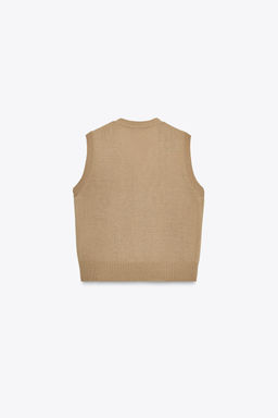 PLAIN KNIT WAISTCOAT TOP - Zara фото 13